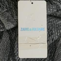 Zadig & Voltaire Grey Pharell Python Print Cotton Skinny Pants M
