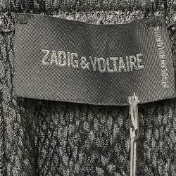 Zadig & Voltaire Grey Pharell Python Print Cotton Skinny Pants M