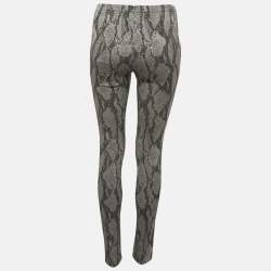 Zadig & Voltaire Grey Pharell Python Print Cotton Skinny Pants M