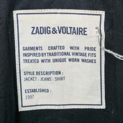 Zadig & Voltaire Blue Suede Zip Front Leonna Jacket M