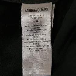 Zadig & Voltaire Blue Suede Zip Front Leonna Jacket M