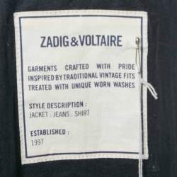 Zadig & Voltaire Blue Suede Zip Front Leonna Jacket M