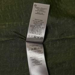 Zadig & Voltaire Green Logo Jacquard Silk Asymmetric Tie-Up Detail Midi Dress M