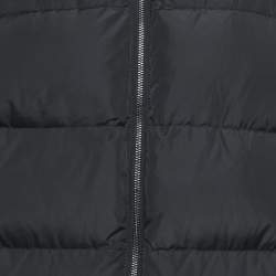 Zadig & Voltaire Black/Green Printed Fur Trim Nylon Reversible Kitch Jacket M