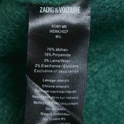 Zadig & Voltaire Green Mohair Wool Belted Romy Long Cardigan M/L