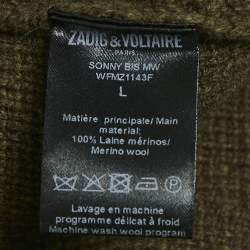 Pre Owned Zadig & Voltaire Blue/Green Muse Intarsia Rib Knit Sweater L