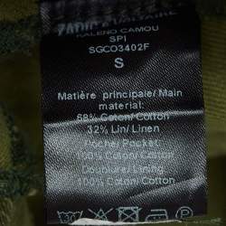 Zadig & Voltaire Military Green Camouflage Cotton Blend Button Front Jacket S