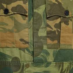 Zadig & Voltaire Military Green Camouflage Cotton Blend Button Front Jacket S