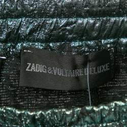 Zadig & Voltaire Metallic Blue Patterned Lurex Josa Bis Jac Deluxe Mini Skirt S