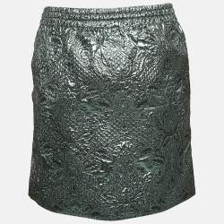 Zadig & Voltaire Metallic Blue Patterned Lurex Josa Bis Jac Deluxe Mini Skirt S