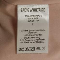 Pre Owned Zadig & Voltaire Yellow/Pink Camouflage Print Anglaise Requiem Short Dress L