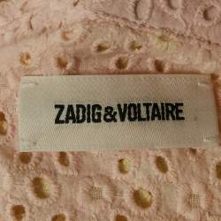 Pre Owned Zadig & Voltaire Yellow/Pink Camouflage Print Anglaise Requiem Short Dress L