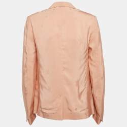 Pre Owned جاكيت فيكتور ديلوكس زادغ أند فولتيير جاكار نجمة وردي بصف أزرار واحد مقاس صغير