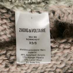 Zadig & Voltaire Grey Wool Blend Open Front Long Cardigan XS/S
