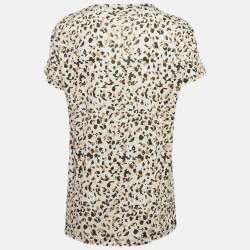 Zadig & Voltaire Beige Leopard Print Gauze Jersey Walk Oversized T-Shirt M