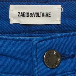 Pre Owned Zadig & Voltaire Blue Cotton Drill Skinny Eva Cher Jeans S Waist 24"