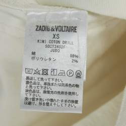 Pre Owned Zadig & Voltaire White Denim Button Front Kimi Jacket XS