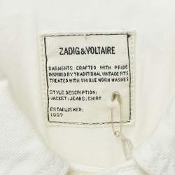 Pre Owned Zadig & Voltaire White Denim Button Front Kimi Jacket XS