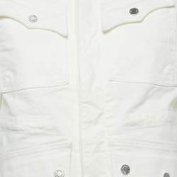 Pre Owned Zadig & Voltaire White Denim Button Front Kimi Jacket XS