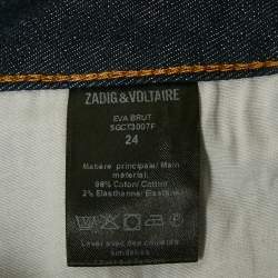 Pre Owned Zadig & Voltaire Navy Blue Denim Eva Brut Jeans S Waist 24"