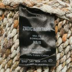Zadig & Voltaire Brown Cotton Rib Knit Mia Cardigan XS/S