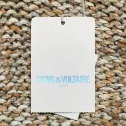 Zadig & Voltaire Brown Cotton Rib Knit Mia Cardigan XS/S