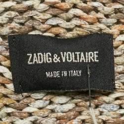 Zadig & Voltaire Brown Cotton Rib Knit Mia Cardigan XS/S