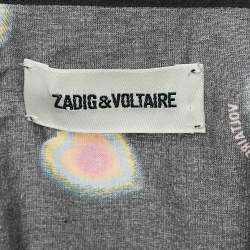 Zadig & Voltaire Black Call Print Cotton Coeur Playsuit M