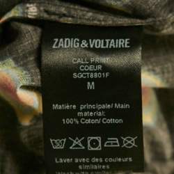 Zadig & Voltaire Black Call Print Cotton Coeur Playsuit M
