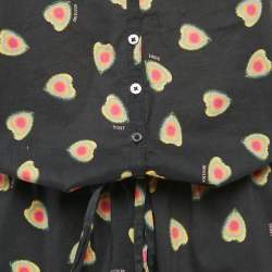 Zadig & Voltaire Black Call Print Cotton Coeur Playsuit M