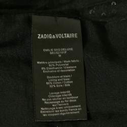 Zadig & Voltaire Black Sequin Button Front Emilie Waistcoat M