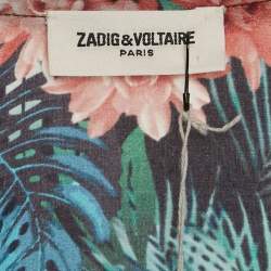Zadig & Voltaire Multicolor Jungle Print Crepe Roumi Long Dress XS