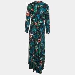 Zadig & Voltaire Multicolor Jungle Print Crepe Roumi Long Dress XS