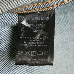 Zadig & Voltaire Blue Denim Button Front Base Brut Jacket XS