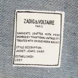 Zadig & Voltaire Blue Denim Button Front Base Brut Jacket XS