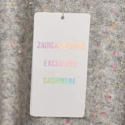 Zadig & Voltaire Grey Textured Cashmere Daphnee Cardigan L