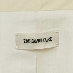 Pre Owned Zadig & Voltaire Cream Cotton Popeline Single Breasted Blazer S