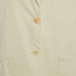 Pre Owned Zadig & Voltaire Cream Cotton Popeline Single Breasted Blazer S