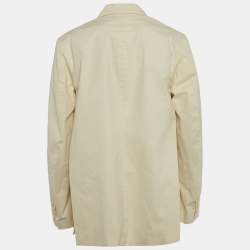 Pre Owned Zadig & Voltaire Cream Cotton Popeline Single Breasted Blazer S