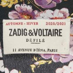 Zadig & Voltaire Black Floral Print Silk Pleated Button Front Maxi Dress XS