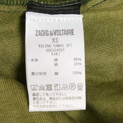 Zadig & Voltaire Military Green Camouflage Cotton Blend Kaleno Jacket XS