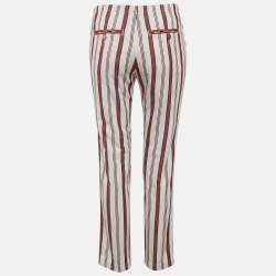 Zadig & Voltaire Cream Striped Cotton Raye Trousers S
