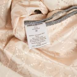 Zadig & Voltaire Grey Striped Wool Blend Judo Style Ville Jacket M