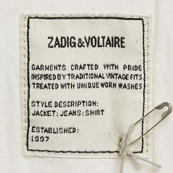 Zadig & Voltaire White Cotton Drill Button Front Kimi Jacket XS