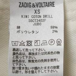 Zadig & Voltaire White Cotton Drill Button Front Kimi Jacket XS
