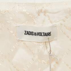 Zadig & Voltaire Off-White Star Jacquard Open Front Verdun Blazer M
