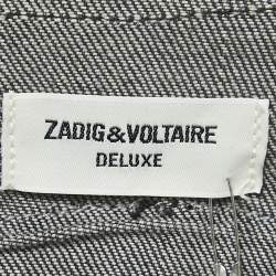 Zadig & Voltaire Grey Washed Denim Collar Neck Jacket M