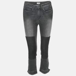 Zadig & Voltaire Grey Denim Skinny Eva Patch Jeans S Waist 25"