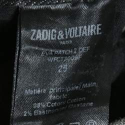 Pre Owned Zadig & Voltaire Grey Denim Skinny Eva Patch Jeans S Waist 25"