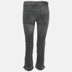 Pre Owned Zadig & Voltaire Grey Denim Skinny Eva Patch Jeans S Waist 25"